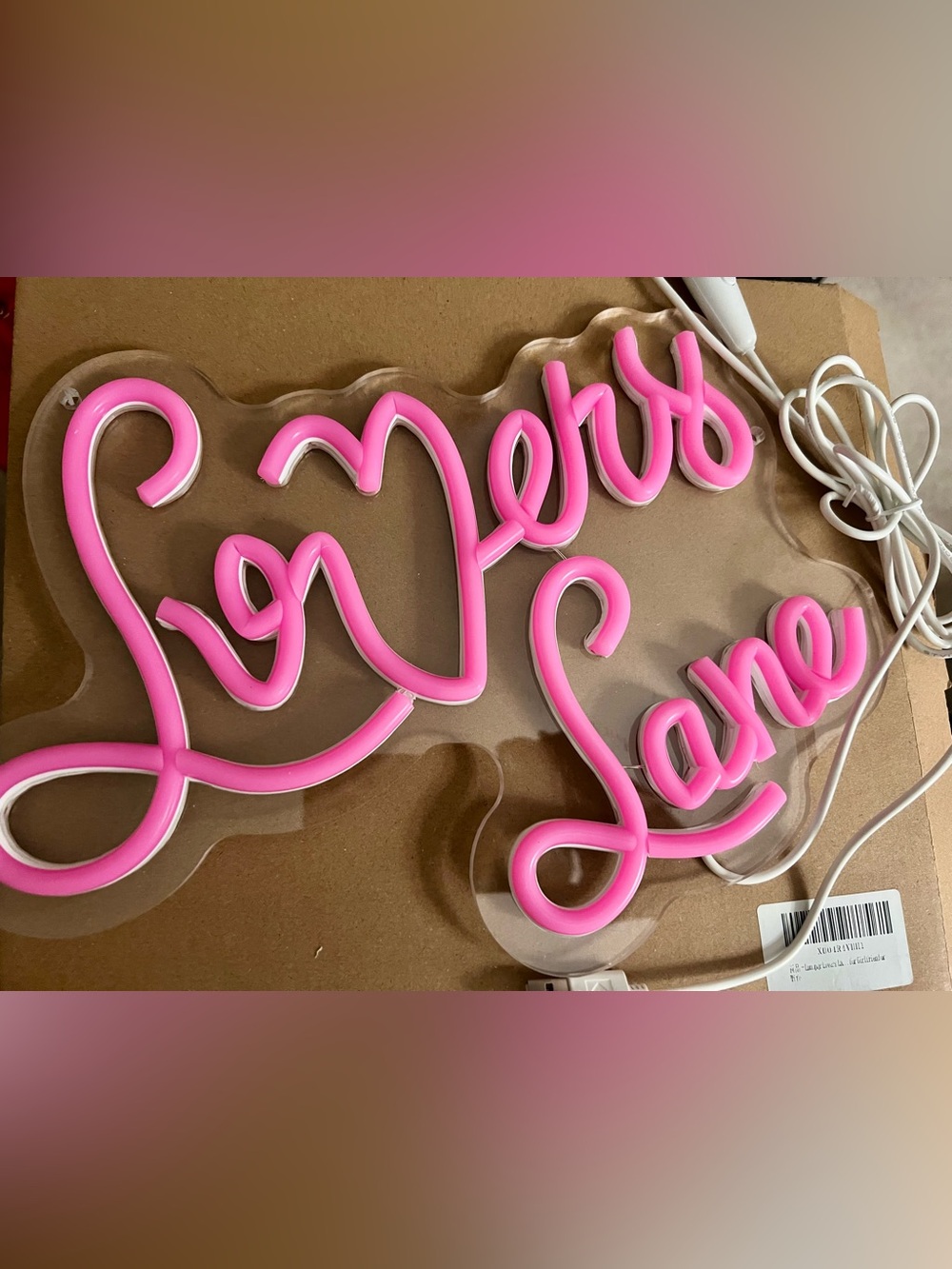 Pink 'Love' Script Neon Sign Light for Home Party Decor